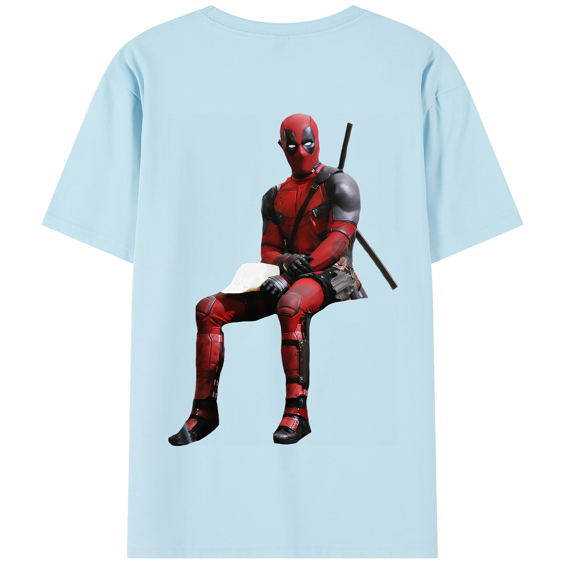 （画像用） Deadpool デッドプール 綿100％半袖Tシャツ（背面プリント）